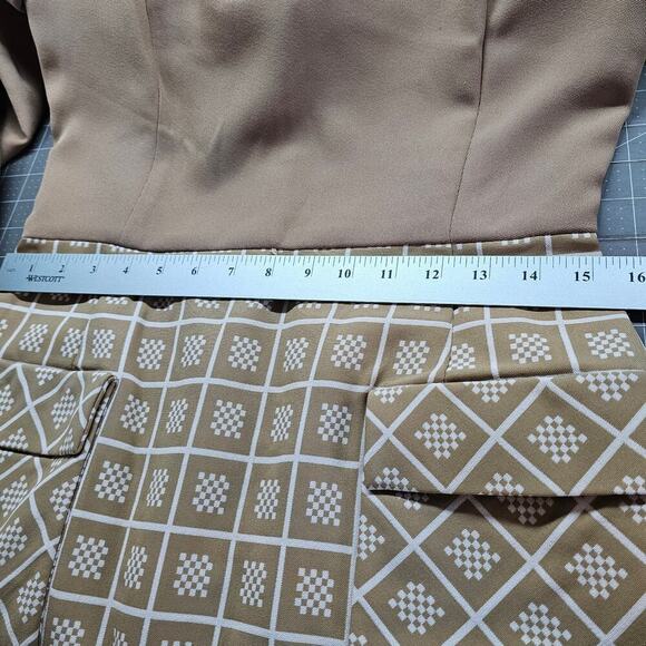 Vintage 60s Contima Shift Dress Womens Medium Brown Mod Twee ALine Preppy Pinup - Picture 11 of 13